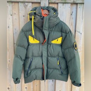 Fendi Monster Eyes Olive Green and Orange Jacket